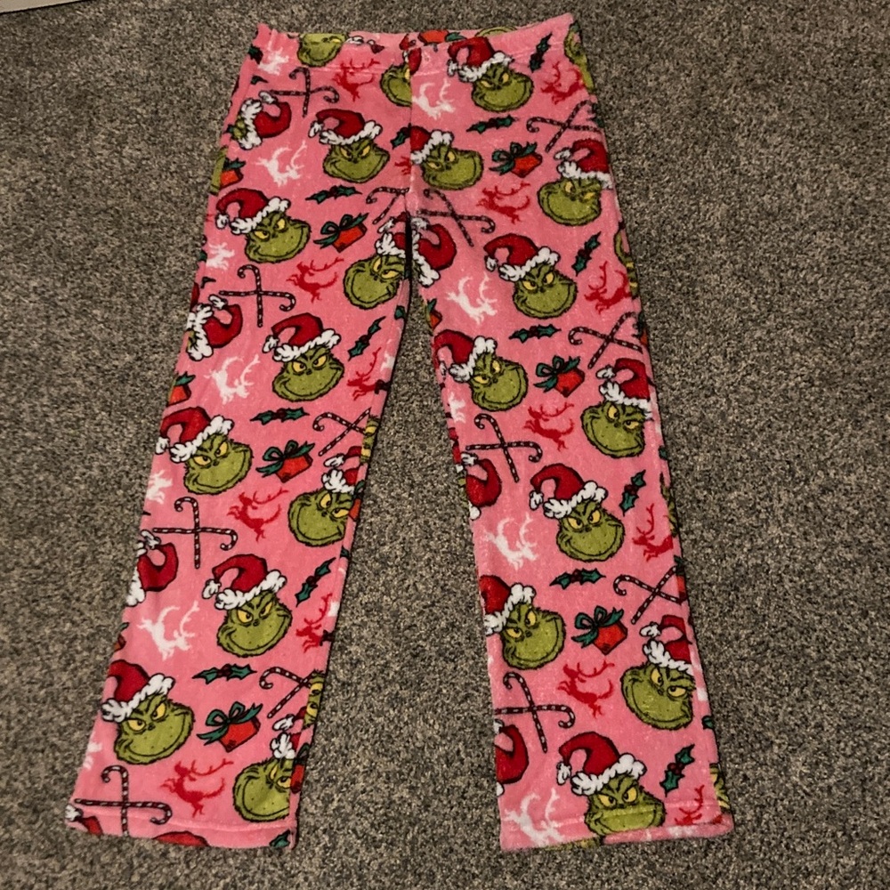 Pink Grinch Christmas Pajama Pants